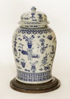 Lot 33 - A Chinese blue and white baluster vase and cover