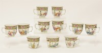 Lot 271 - Eleven Chinese Canton enamelled coffee cups