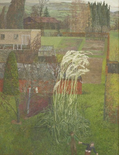 Lot 371 - Sarah Allpress (b.1952)
'JESSICA AND SUZANNE BEHIND YEW TREE COTTAGE