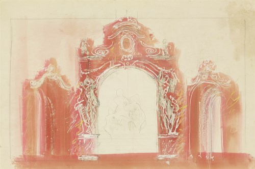 Lot 85 - John Piper CH (1903-1992)
AN ARCH - A DESIGN FOR THE THEATRE
Pencil and watercolour heightened with white
on three sheets of paper 38 x 55.5cm and 35 x 24cm approx