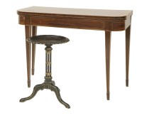 Lot 369 - An inlaid mahogany foldover card table