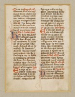 Lot 60 - Fourteenth century Breviary Manuscript leaf on vellum. Double sided and illuminated. Mounted.