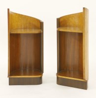 Lot 267 - A pair of Art Deco bird's-eye maple and walnut bedside tables