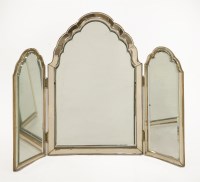 Lot 112 - An Art Deco clear and tinted glass triptych mirror
