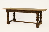 Lot 838 - An antique style oak refectory table