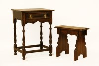 Lot 685 - A 17th century style oak single drawer table