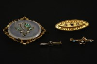Lot 204 - A Victorian gold sapphire and diamond brooch