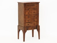 Lot 687 - A small Victorian walnut chest of six drawers