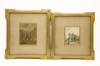 Lot 679 - A pair of 19th century continental watercolours of city gates