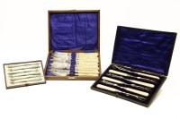 Lot 293 - A cased set of six J.M.Wades patent pickle forks