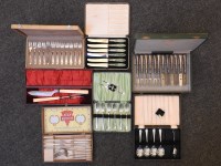 Lot 594 - Seven cased cutlery sets