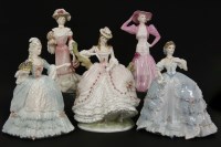 Lot 438 - Five porcelain lady figures