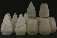 Lot 456 - A set of six moulded flaming torch shades