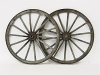 Lot 765 - A pair of wagon wheels