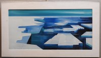 Lot 828 - A large 20th century oil on canvas of abstract icebergs in the ocean