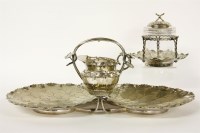 Lot 317 - A silver plated strawberry serving dish
