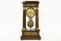 Lot 474 - A mahogany Empire-style portico clock