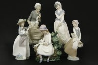 Lot 439 - Five Nao figures of young girls