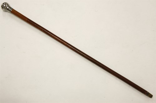 Lot 293 - A silver mounted walking cane