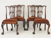 Lot 782 - A set of four Chippendale revival chairs