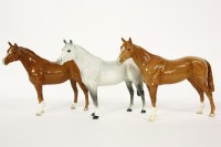 Lot 410 - Three Beswick horses