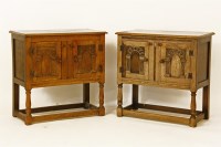 Lot 721 - A pair of oak side cabinets