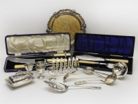 Lot 294 - A quantity of silver and plated flatware and hollowware