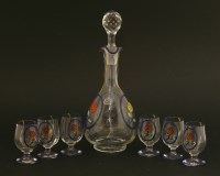 Lot 235 - An Art Deco six-piece glass liqueur set