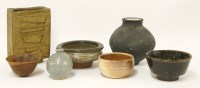 Lot 374 - Six studio ceramic bowls and vases