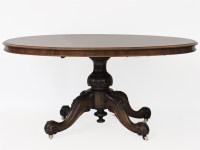 Lot 786 - A William IV burr walnut oval breakfast table