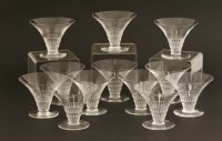 Lot 160 - A matched set of twelve Lalique champagne or sorbet glasses