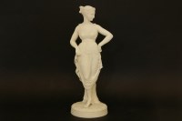 Lot 618 - A Minton bisque porcelain figure 'Canova' wearing classical dress and floral garland