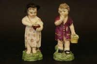 Lot 346 - A pair of 19th century Derby figures of children