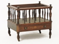 Lot 811 - An Edwardian inlaid walnut Canterbury