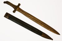 Lot 391 - A 19th century sword and leather scabbard