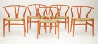 Lot 481 - Five CH24 'Wishbone' chairs