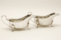 Lot 324 - A pair of silver sauceboats