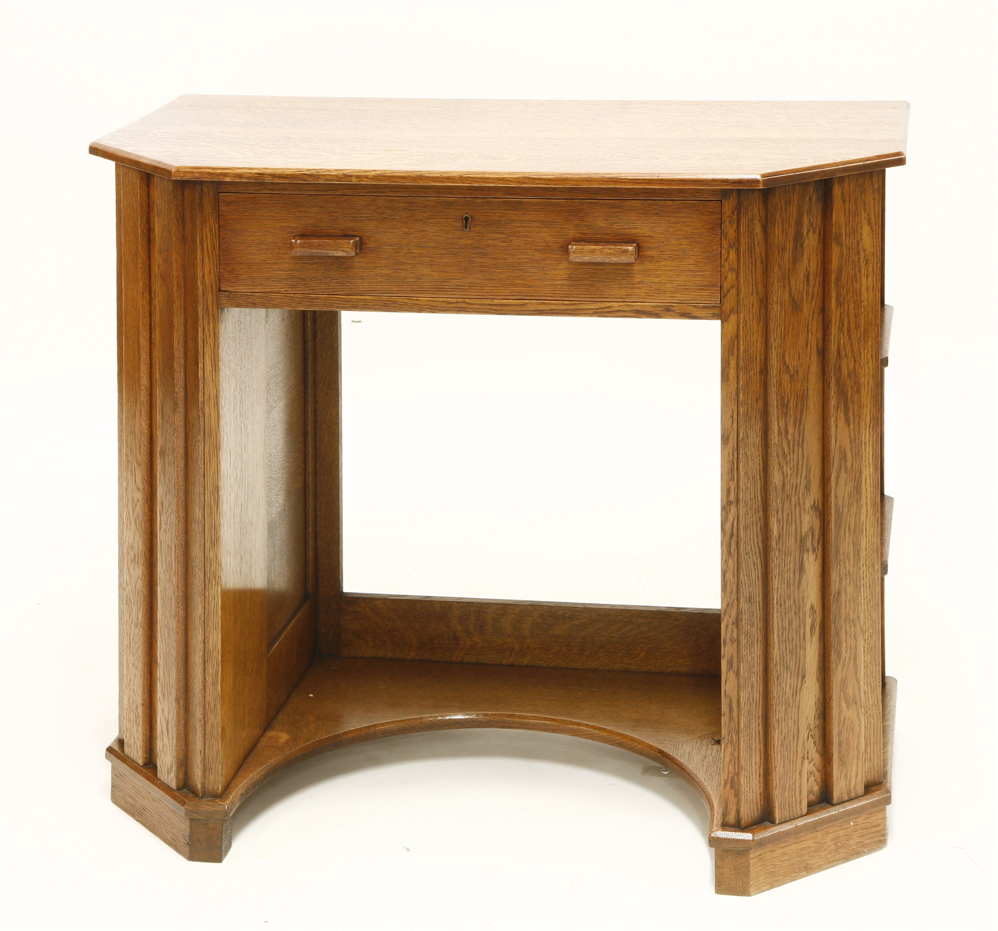 Lot 99 An Art Deco oak desk