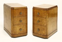 Lot 145 - A pair of Art Deco burr walnut bedside chests