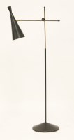 Lot 349 - A 'Maclamp' brass and black enamelled standard lamp