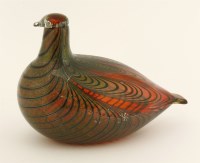 Lot 593 - An iridescent glass bird