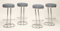 Lot 524 - Four tubular chrome bar stools