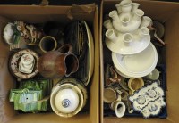 Lot 584 - Two boxes of ceramics to include