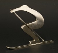 Lot 238 - A silver-plated model of a skier