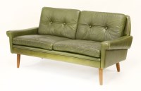 Lot 609 - A Danish green leather settee
