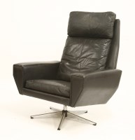 Lot 465 - A Danish black leather lounger