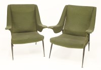 Lot 297 - A pair of Italian green-upholstered armchairs (2)
