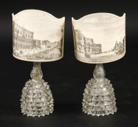 Lot 440 - A pair of Barovier & Toso moulded table lamps