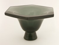 Lot 215 - A Daum hexagonal blue glass bowl