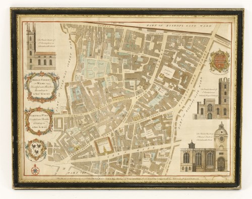 Lot 5 - Benjamin Cole
A CITY OF LONDON WARD MAP OF 
BREAD STREET WARD AND CORDWAINERS WARD
Street map